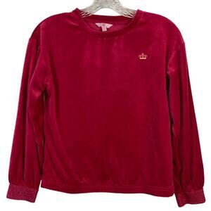 Juicy By Juicy Couture Velour Girls Round Neck Long Sleeve Sweatshirt Sz M